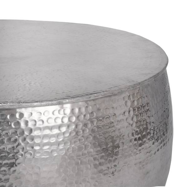 Couchtisch Silber - Samt - Aluminium - 90 x 45 x 90 cm