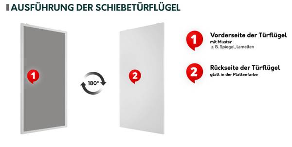 Schwebetür Rubi V Glas Weiß - Weiß