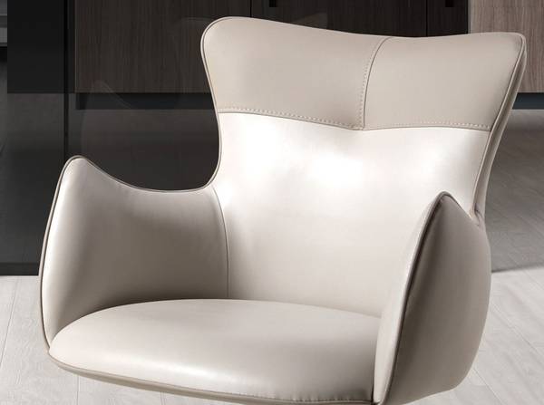 Drehstuhl 4203 Weiß - Polyester - Edelstahl - Vinyl - 59 x 86 x 63 cm