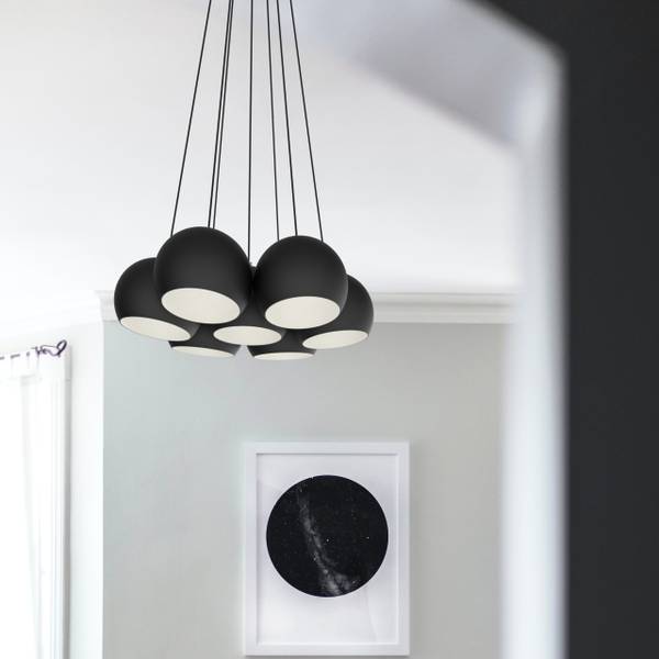 Pendelleuchte Joe Schwarz - Metall - 25 x 20 x 25 cm