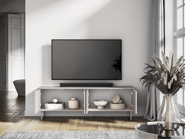 TV-Lowboard Orvella Grau - Holzwerkstoff - 160 x 53 x 34 cm