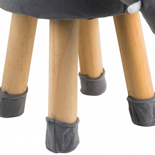 Kinderhocker Elefant Grau - Holz teilmassiv - 21 x 29 x 41 cm