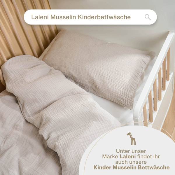 Musselin Bettwäsche Vili 3er Set Grau - 200 x 40 cm