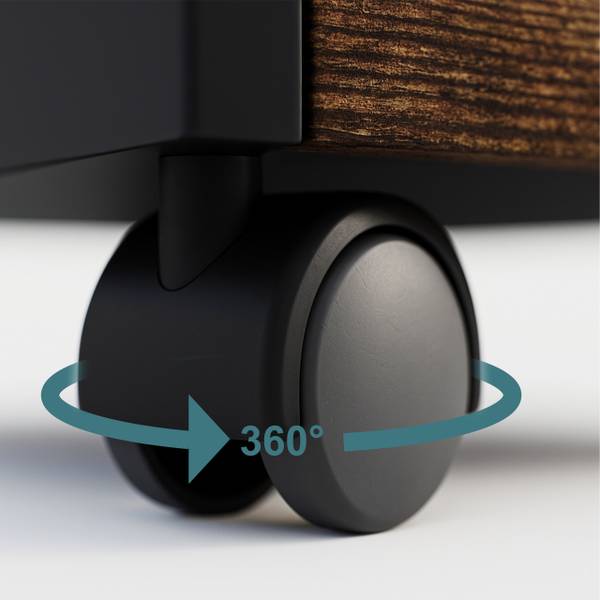 Rollcontainer 2 Schubladen Schwarz - Braun