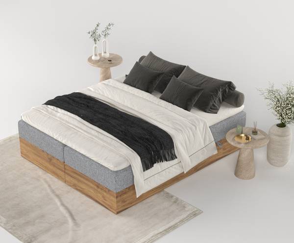 Boxspringbett Faro Grau - Liegefläche Breite: 180 cm