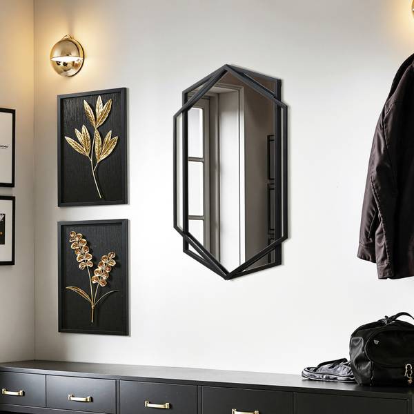 Wandspiegel HTA0121 Schwarz - Glas - 3 x 71 x 49 cm