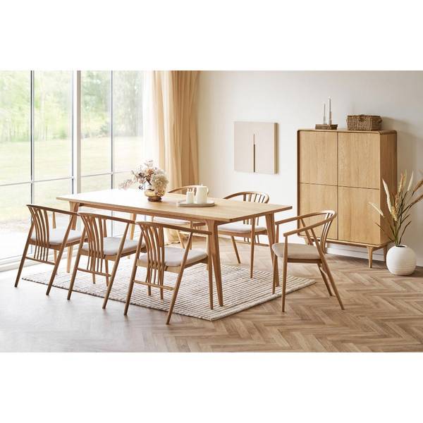 Essgruppe Oline (7-teilig) Weiß - Holz teilmassiv - 120 x 75 x 90 cm