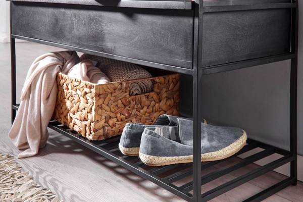 Sitzbank HAGEN Mangoholz Flurbank Braun - Massivholz - 90 x 52 x 38 cm