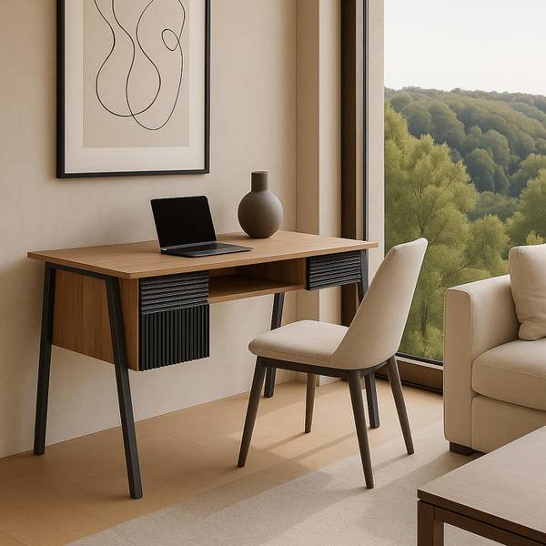 Schreibtisch O40 Beige - Metall - Holz teilmassiv - 120 x 78 x 60 cm