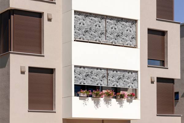 Außenrollo Felis Nobilis Schwarz - Textil - 40 x 180 x 1 cm