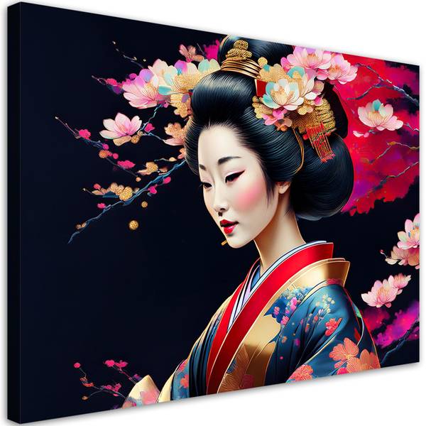 Wandbild japanische geisha 100 x 70 cm