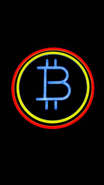 LED Neon Schild Bitcoin Kunststoff - 30 x 30 x 2 cm