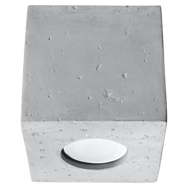Deckenlampe Quad Grau - Beton - 10 x 10 x 10 cm