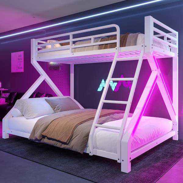Kinder-Stockbett K-1503 Weiß - Metall - 147 x 146 x 204 cm