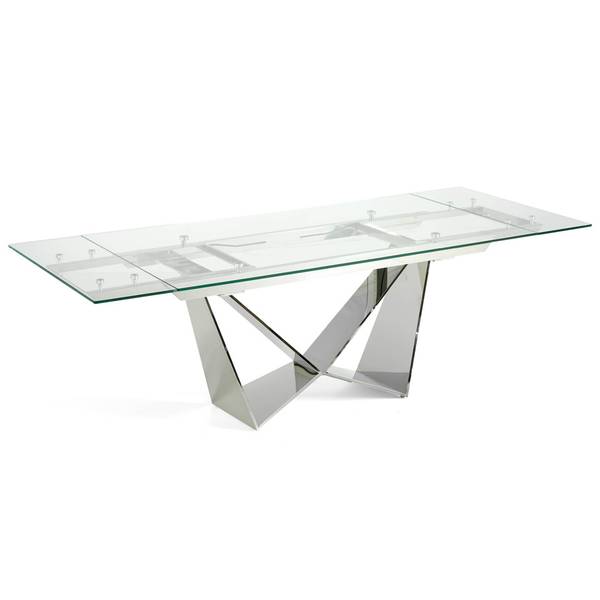 Table à manger 1027 Acier - Verre acrylique - 160 x 75 x 90 cm