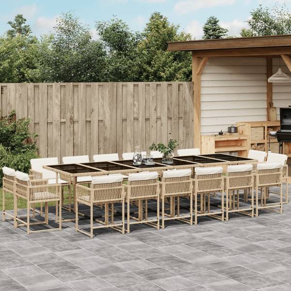 Garten Essgruppe 3033287-5 (17-teilig) Beige - Creme