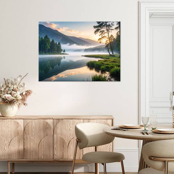Canvas schilderij Bergen 100 x 70 cm