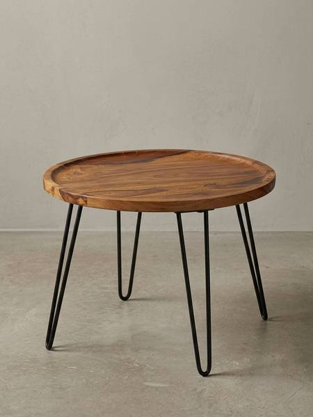 Couchtisch HVAR mit Tablettrand Braun - Sheesham - 60 x 45 x 60 cm