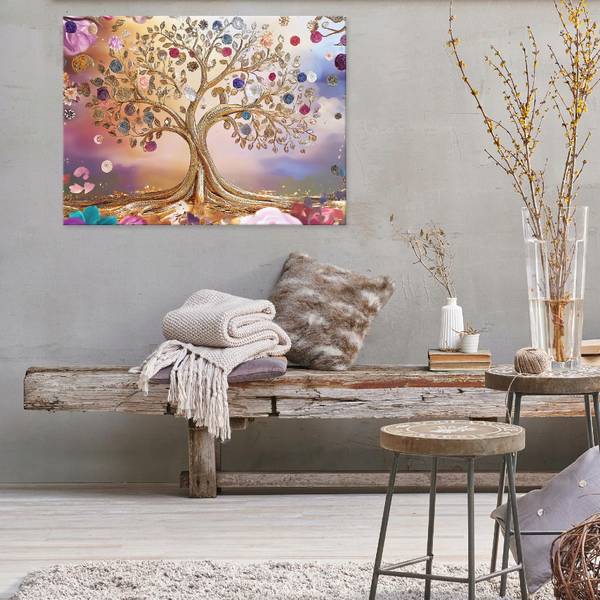 Leinwand Bilder Abstrakt Blumen Modern 100 x 70 x 3 cm