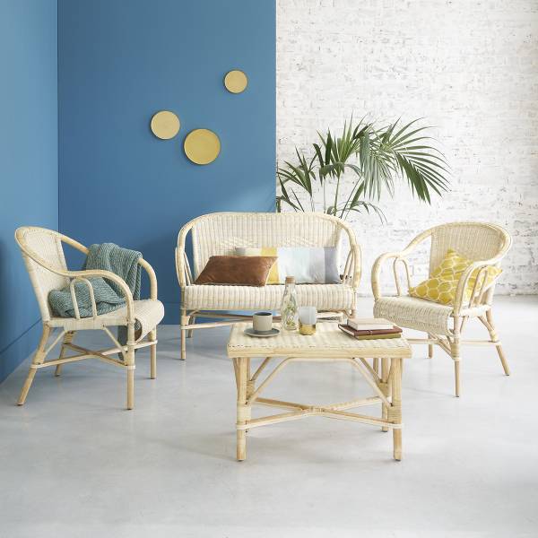 Sessel aus natürlichem Rattan Beige - Rattan - 61 x 83 x 68 cm