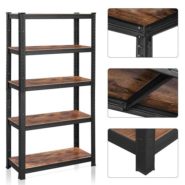 Schwerlastregal 100688 Schwarz - Stahl - 84 x 36 x 8 cm