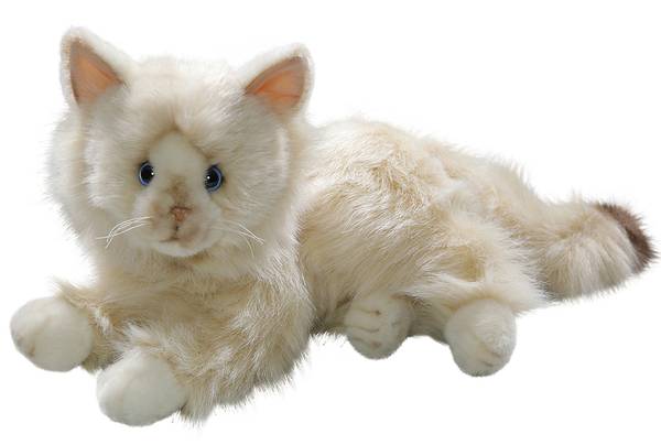 Kuscheltier Katze Birmakatze Beige - Kunstfell - 14 x 20 x 30 cm