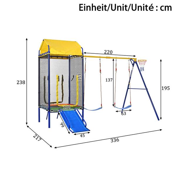 Outdoor-Schaukel-Set Poseidon Ⅱ Metall - 217 x 238 x 336 cm