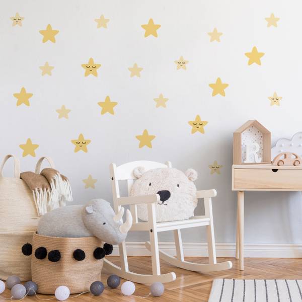 Aufkleber Sternchen 40er Set Gelb - 120 x 60 x 60 cm