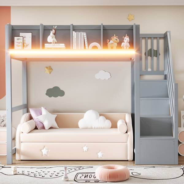 Einzelbett K-2135 Grau