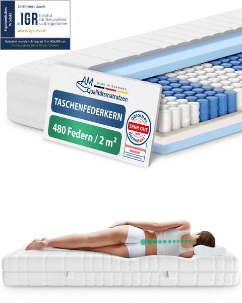 Ergonomische Taschenfederkernmatratze 150 x 20 x 220 cm - H3