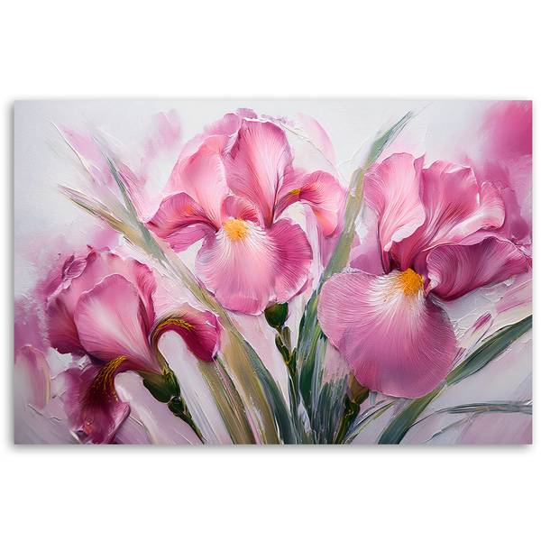 Wandbild iris blumen gemalt 60 x 40 cm