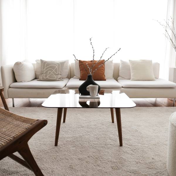 Salontafel Smart glas/massief grenenhout - grenenhout