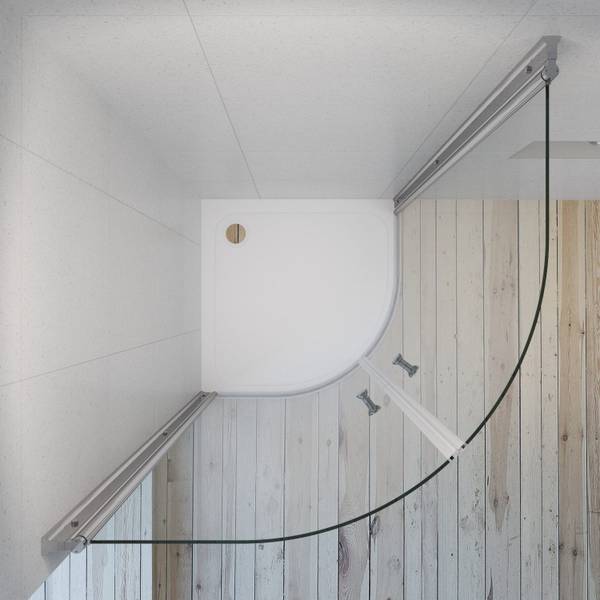 Runddusche FISMES Silber - Glas - 90 x 195 x 90 cm