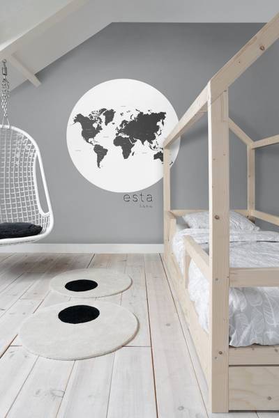 Selbstklebende Wandtattoo 159009 Schwarz - 140 x 140 x 140 cm