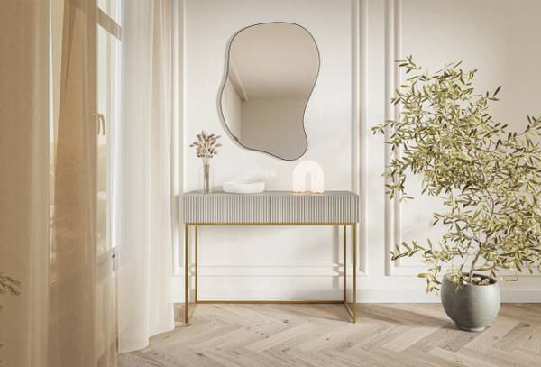 Schminktisch VELDIO Gold - Taupe