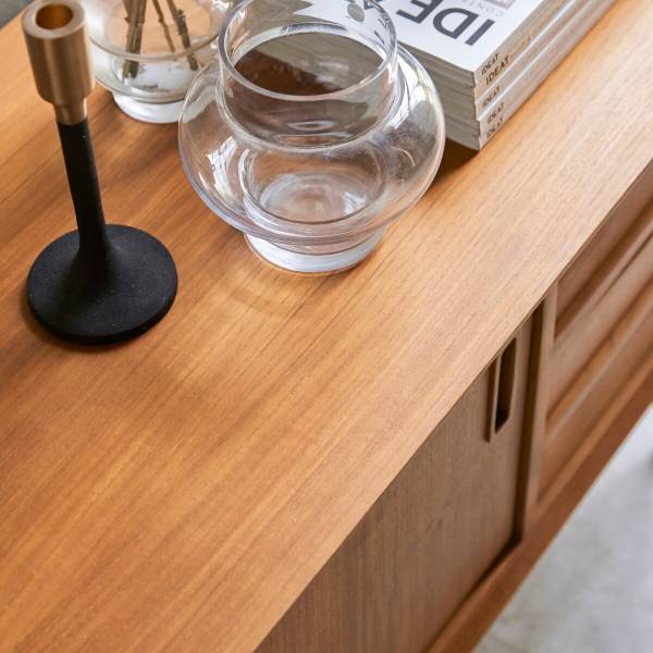 TV-Schrank Simen Beige - Mahagoni - 156 x 58 x 46 cm