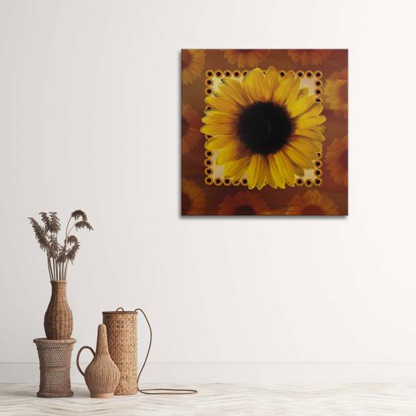 Tableau déco tournesol de petits 30 x 30 cm