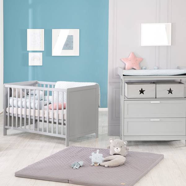 Babyzimmer Set Hamburg 2-teilig Grau - Polyester PVC