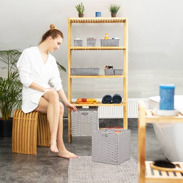 Aufbewahrungskorb im 2er Set Grau - Eisen - 32 x 31 x 30 cm