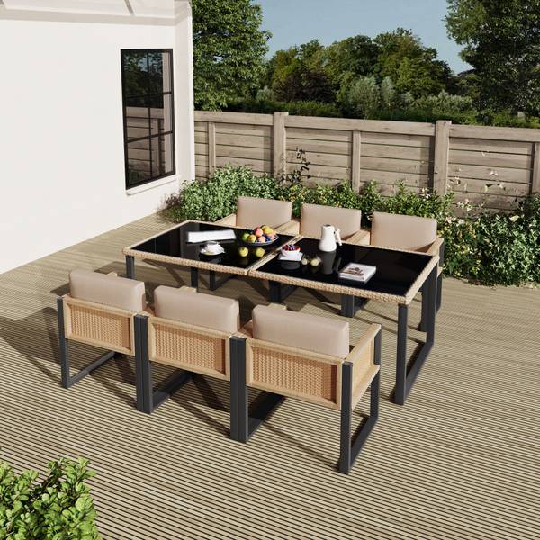 Garten-Essgruppe  Phanes 7-tlg Braun - Kastanienbraun - Khaki