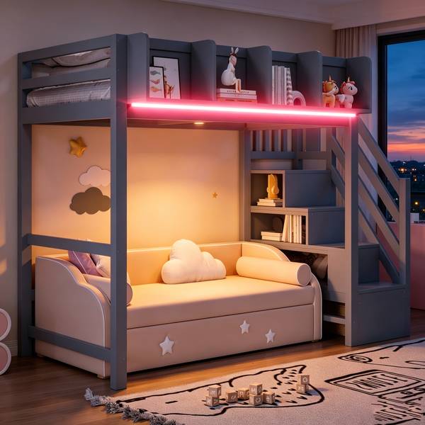 Einzelbett K-2135 Grau