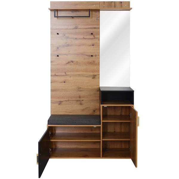 Garderobe Naks Braun - Holzwerkstoff - 104 x 190 x 39 cm
