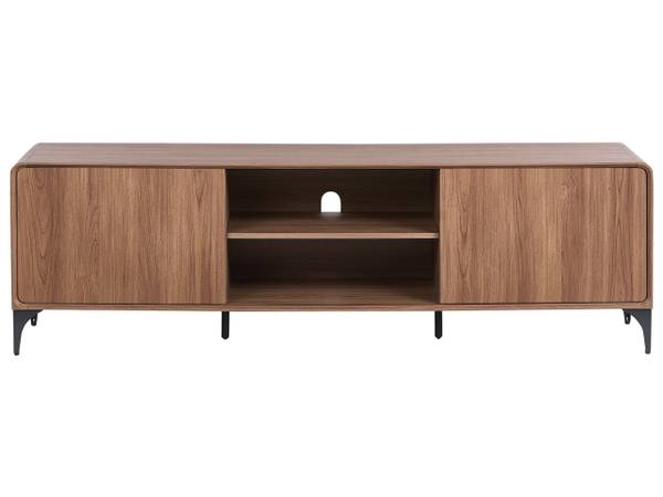 Meuble TV COWELL Noir - Marron - Bambou - 180 x 55 x 40 cm