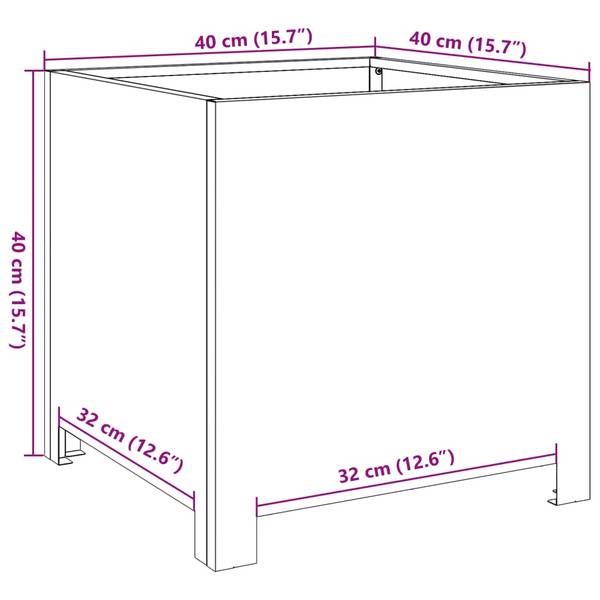 Pflanzkübel 3042253-2 2er Set Schwarz - 40 x 40 x 40 cm