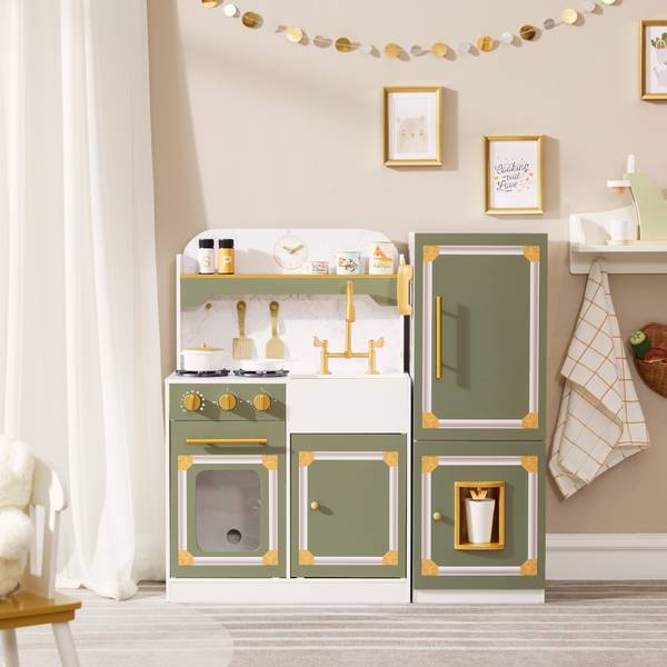 Versailles Deluxe Classic Play Kitchen Vert - Bois manufacturé - 30 x 92 x 93 cm