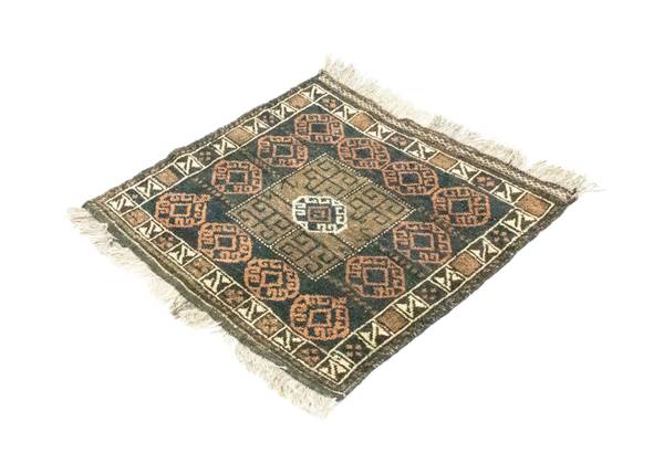 Orientteppich Oriental Blau - Wolle - 64 x 1 x 66 cm