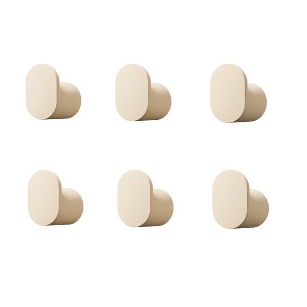Kleiderhaken PALO 6er Set Beige