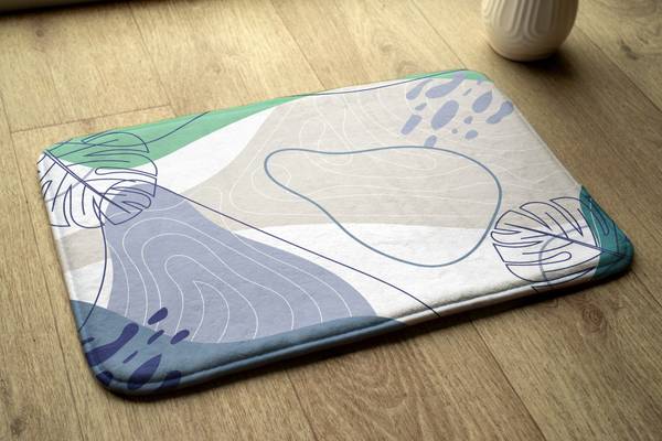 Badteppich Geometrische Abstraktion Grau - Polyester - 75 x 45 x 75 cm