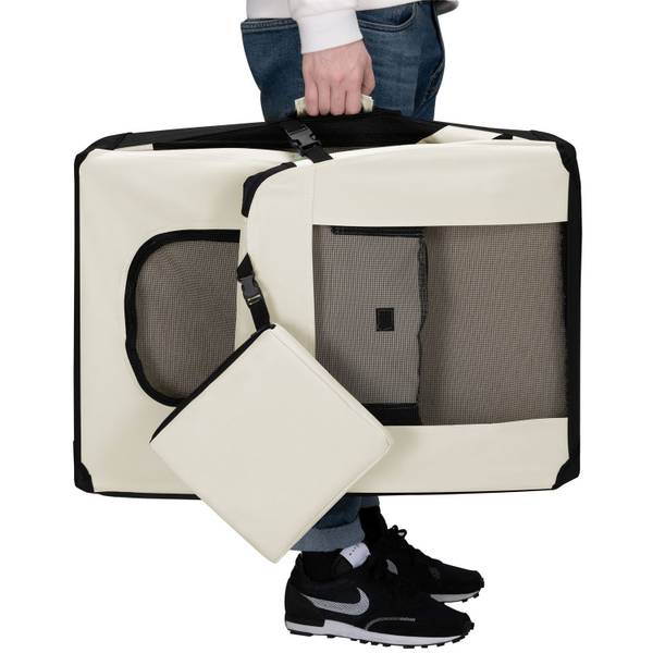 Hundetransportbox Lassie mit Trinknapf Beige - 50 x 52 x 70 cm
