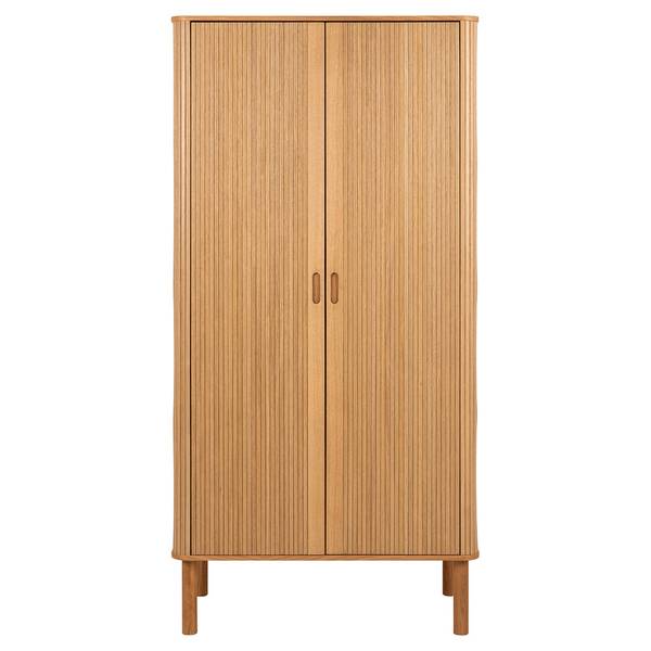 Kleiderschrank Langley Braun - Holzwerkstoff - Holz teilmassiv - 100 x 200 x 55 cm